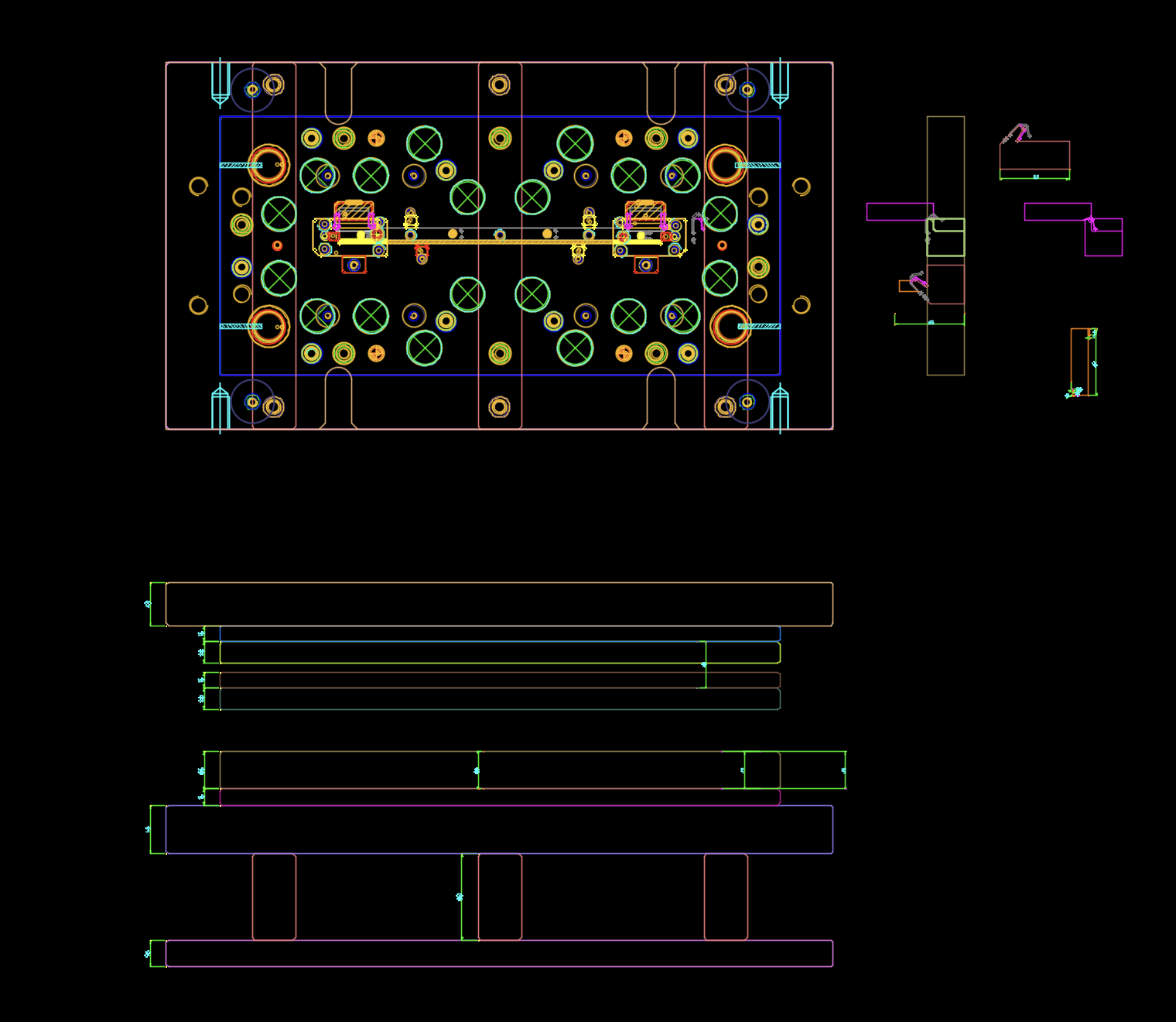 不锈钢铰链支架内挂钩折弯冲压模具图
